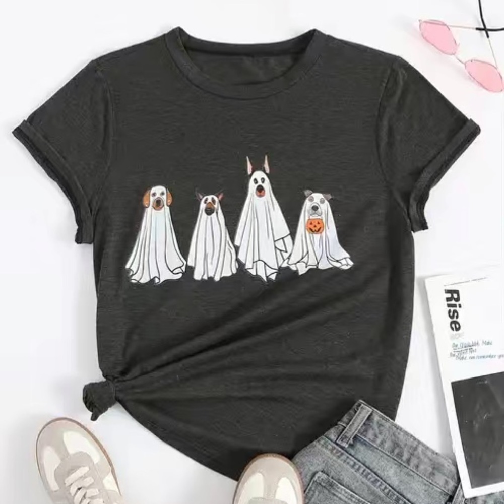 Ghost Dogs Trick or Treat Halloween T-Shirt